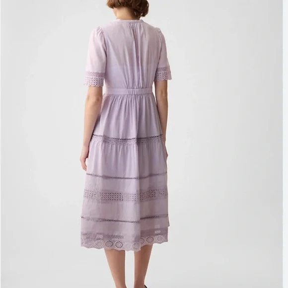 GAP Lavender Eyelet Midi Dress - Picture 2 of 5